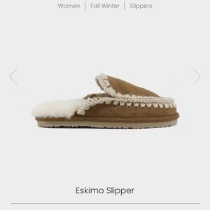 Mou Eskimo Slipper in Brown and Cream